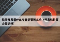 软件开发是什么专业需要英文吗（开发软件要会英语吗）