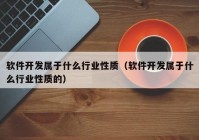 软件开发属于什么行业性质（软件开发属于什么行业性质的）