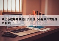 线上小程序开发是什么岗位（小程序开发是什么职业）